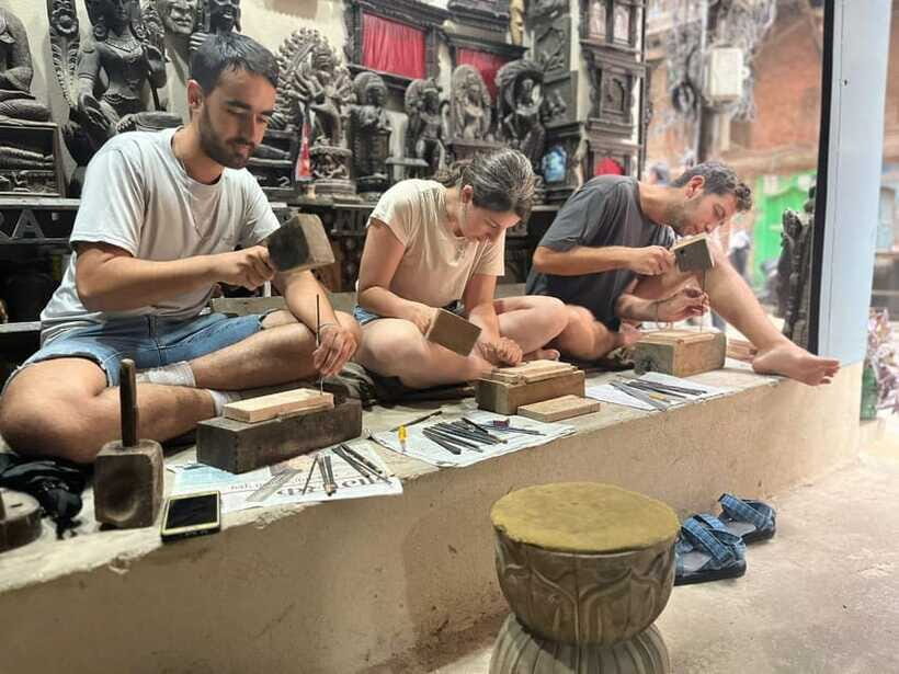 Kathmandu: Wood Carving Workshop with Local Artisan (Thamel) - The Real Work: Outlining, Chiseling, and Detailing